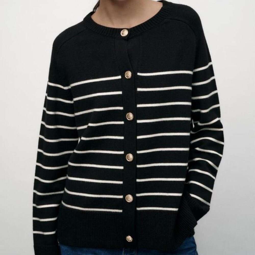 ZARA | Sailor-Striped Cardigan